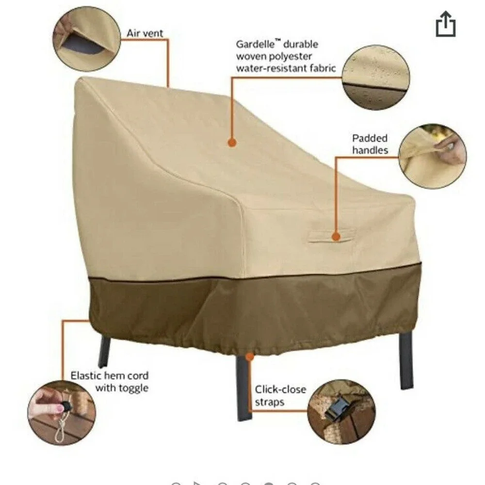NEW Classic Accessories Veranda Khaki Patio Furniture Lounge Chair Cover